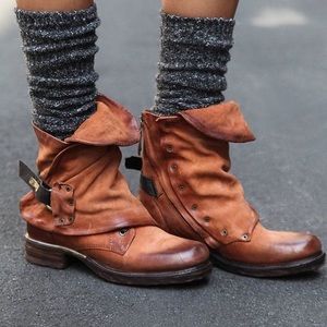 Fashion ankle leather boots